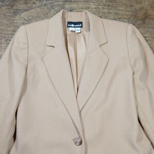 Vintage Sag Harbor Blazer Sz 8 Wool Tan Lined Classic Academia Jacket